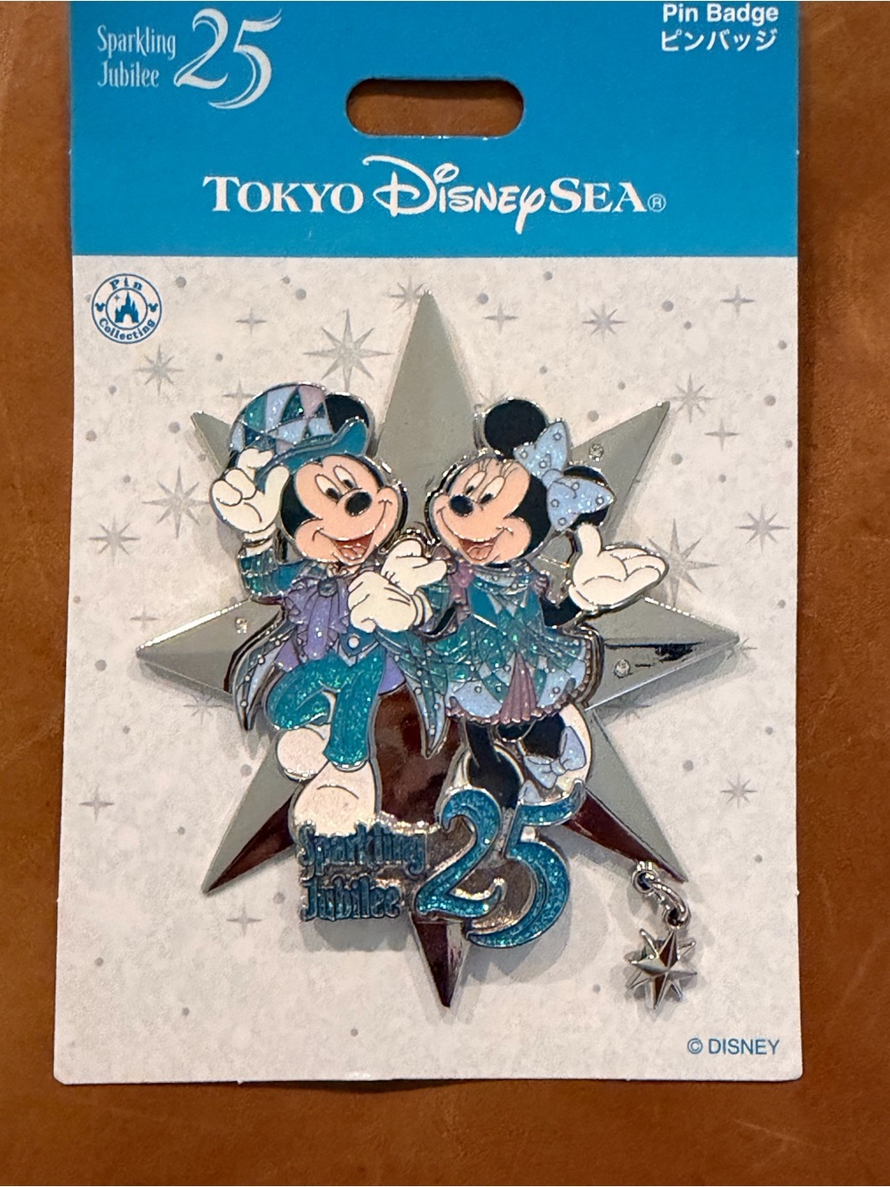 Tokyo DisneySea Sparkling Jubilee 25th Anniversary Mickey & Minnie Pin